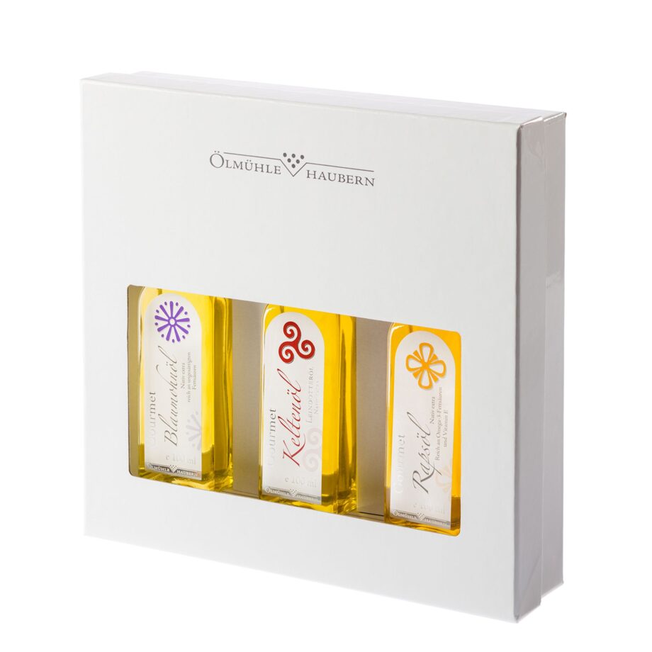 3er Geschenkset Blaumohn-, Kelten- und Gourmet Rapsöl 100ml